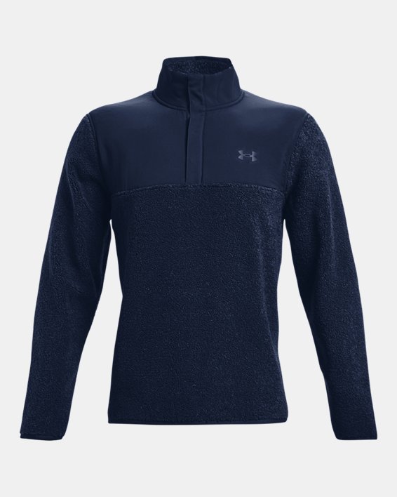 Men's UA SweaterFleece Pile Pullover, Navy, pdpMainDesktop image number 4